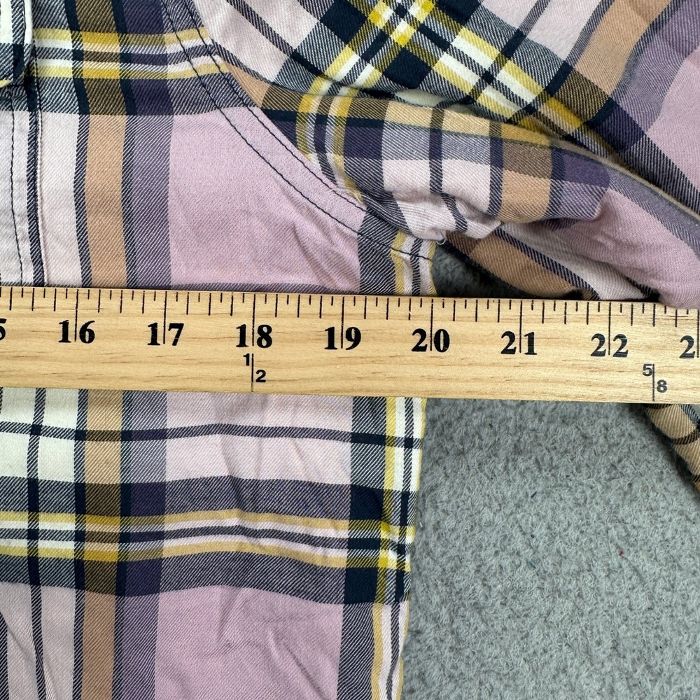 L.L. Bean Shacket Mens XS‎ Pink Blue Plaid Fleece Lined Flap Pocket Shirt Jacket - Picture 6 of 8